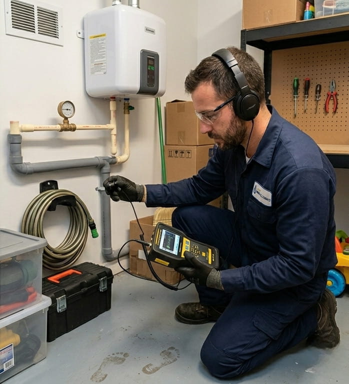 deteccion de presion baja de agua con ultrasonido por caño roto